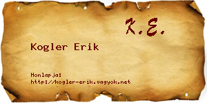 Kogler Erik névjegykártya